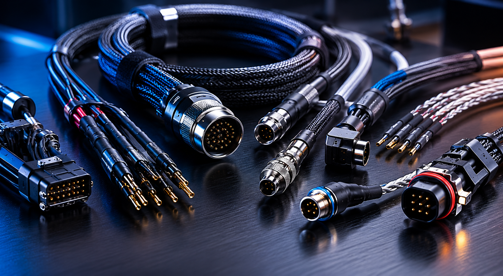 Custom cable assemblies and connectors built in-house